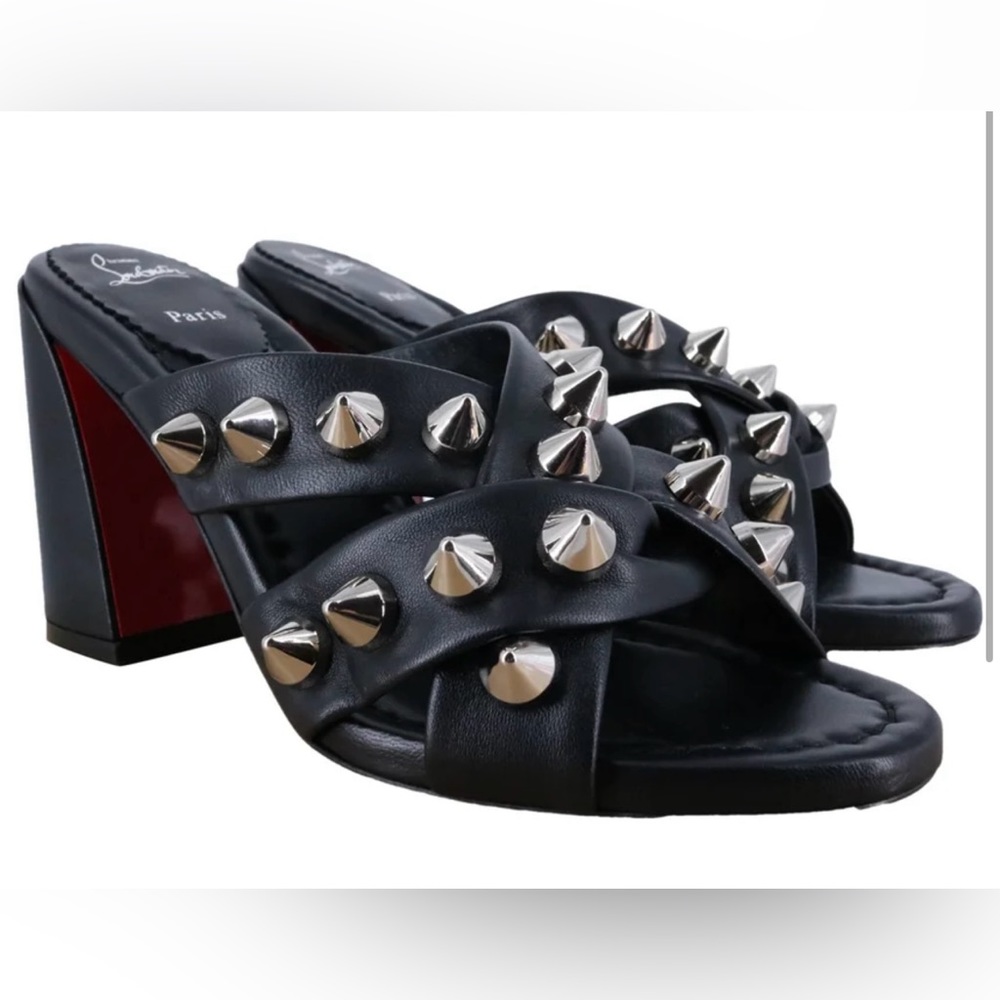 Christian Louboutin 38.5 Black Spika Club 85 mm